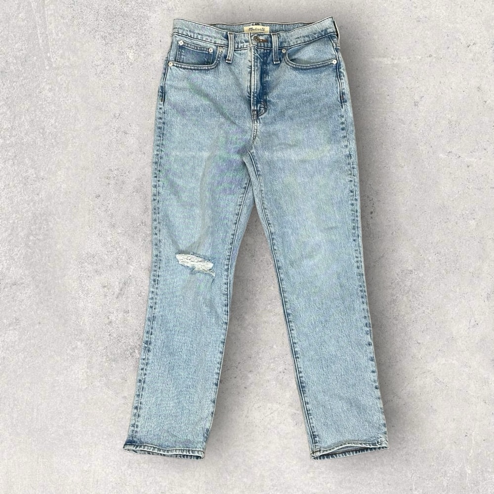 Madewell Women's The Perfect Vintage Cropped Jeans Distressed Light Wash Size 27